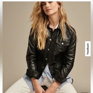 Leather Trucker Jacket size XS